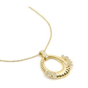 Collar de Aleación de Metal y Circonita Brillante acabado en oro amarillo de 18k