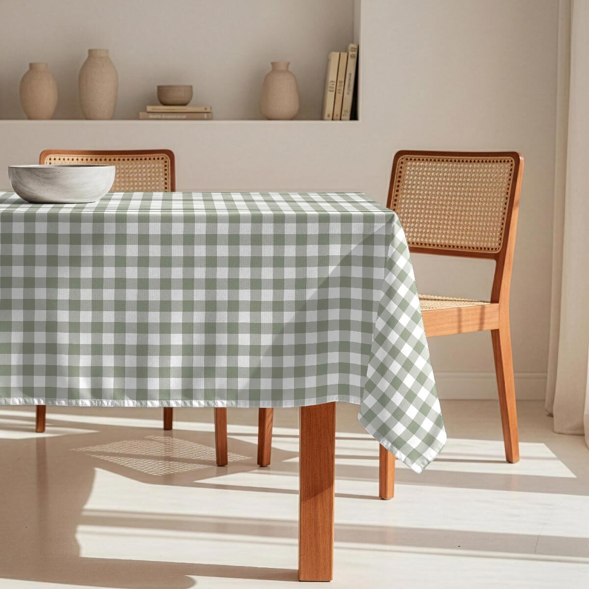 Nappe anti-taches Alcazar Vert - 100% coton -