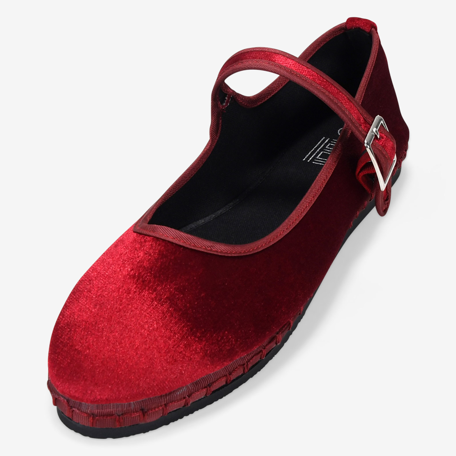 Bailarinas burdeos de terciopelo con hebilla