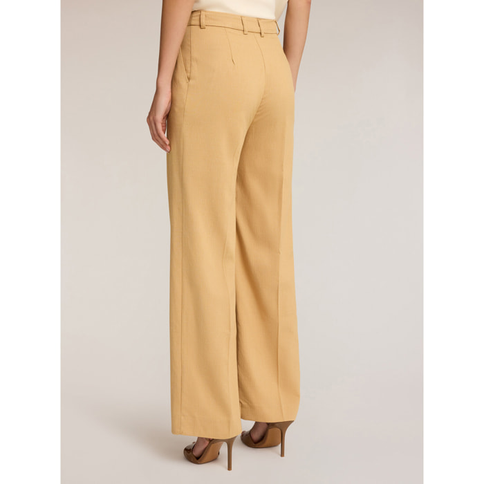 Motivi - Pantaloni fluidi larghi con pieghe - Beige