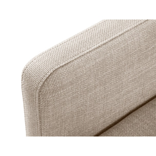 Canapé d'angle gauche convertible avec coffre de rangement "Yanis" 4 places en tissu structurel beige