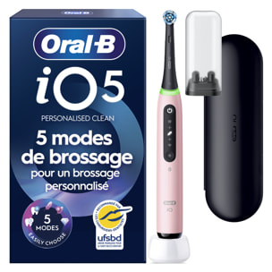 Oral-B iO 5N - Avec Etui de Voyage - Rose - Brosse À Dents Électrique connectée