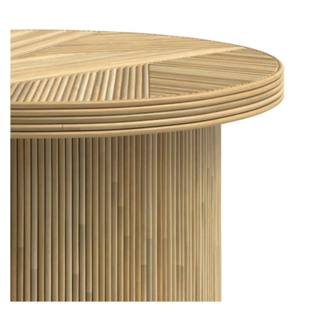 Table basse ronde D80 cm en rotin naturel - Hélène