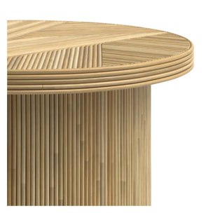 Table basse ronde D80 cm en rotin naturel - Hélène