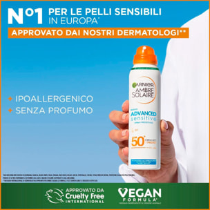 Spray Solare Protettivo Advanced Sensitive Ipoallergenico SPF 50+ Protezione Molto Alta - Flacone da 150ml