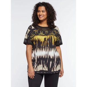 Fiorella Rubino - T-shirt con stampa tie dye - Nero