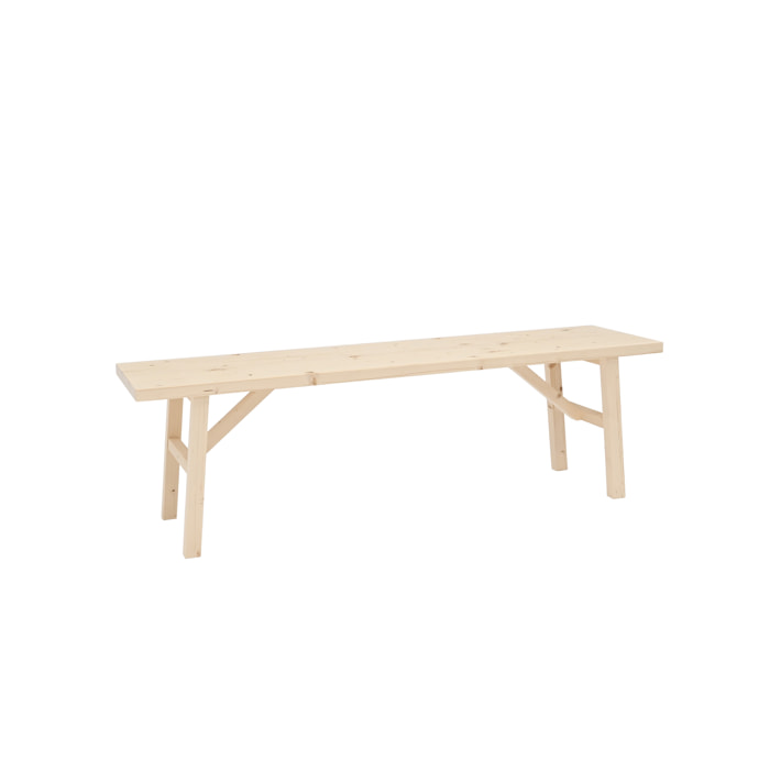 Banc en bois massif ton naturel en différentes tailles