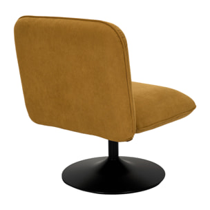 Fauteuil - HOME DECO FACTORY - Jules - Pivotant - Velours Côtelé - Jaune