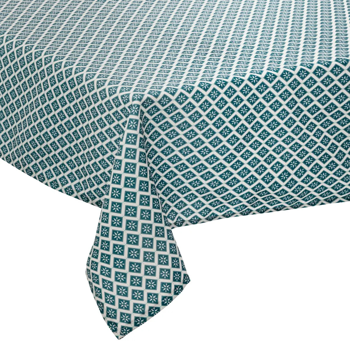 Nappe anti-tache "Tikal" - bleu - 140x240 cm