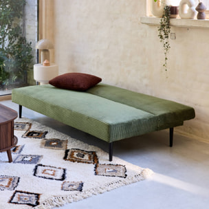 Canapé banquette convertible 3 places velours côtelé piétement métal  MAX