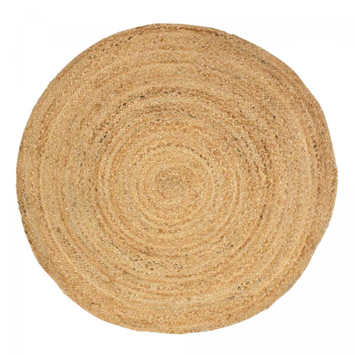 Tapis rond fait à la main en jute motif uni LYSA