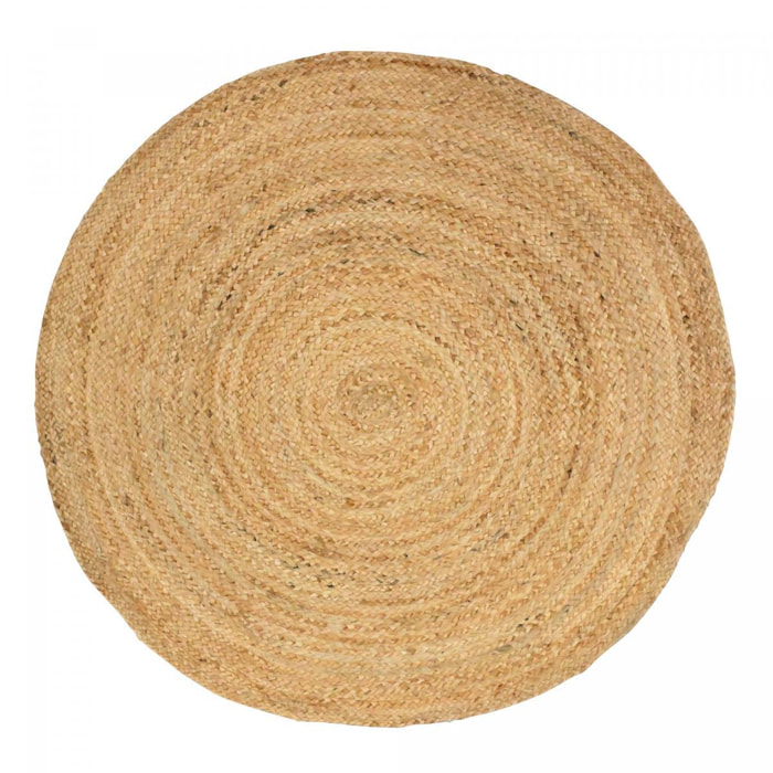 Tapis rond fait à la main en jute motif uni LYSA