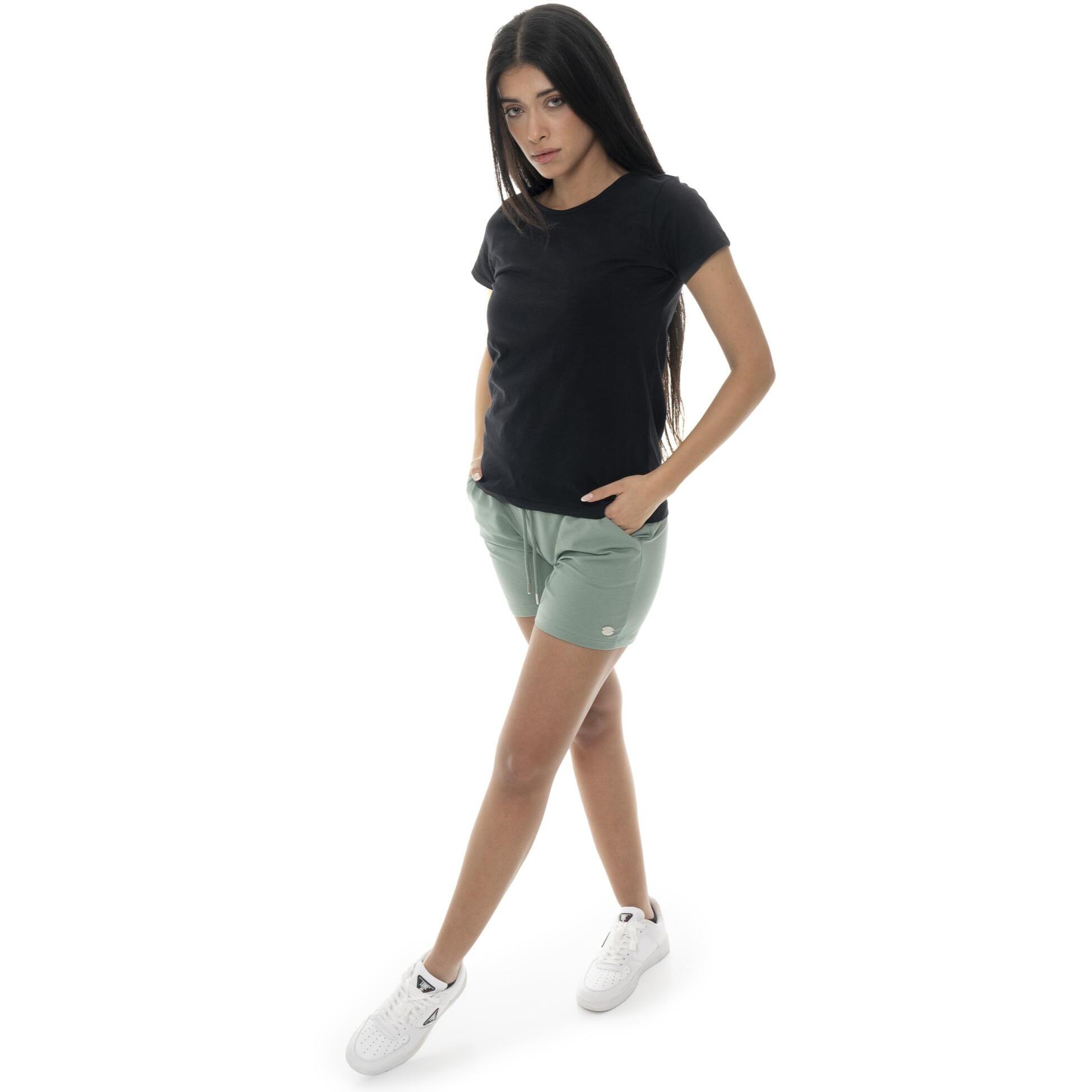 Pantalón corto de mujer Leone Basic de algodón elástico
