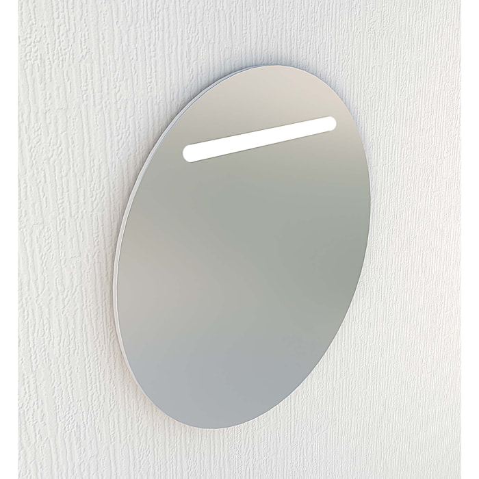 Miroir de salle de bain Rond lumiére Led horizontal Alday, 80cm