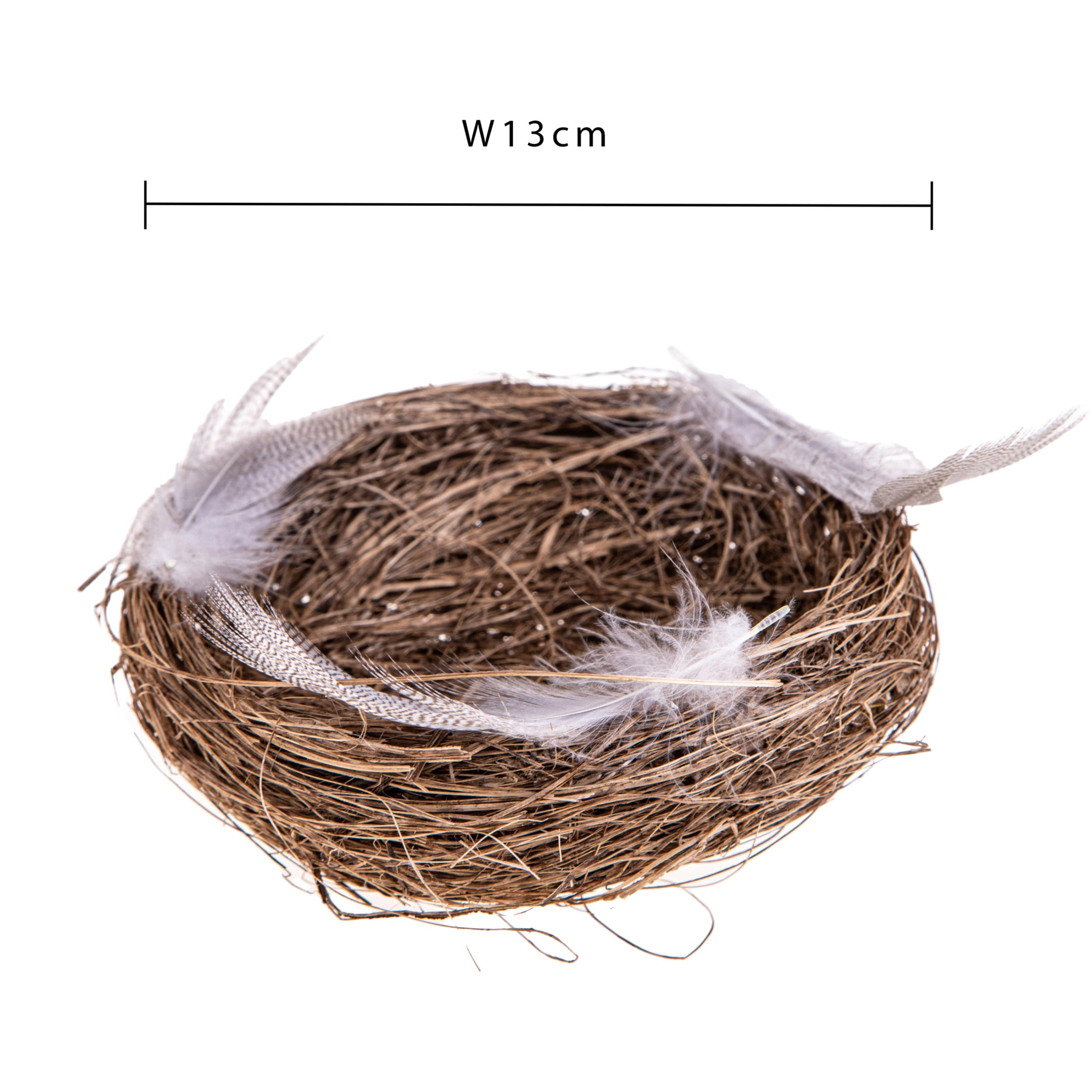 Nido Con Piume - Pezzi 12 - 13xH3x13cm - Bianchi Dino SpA