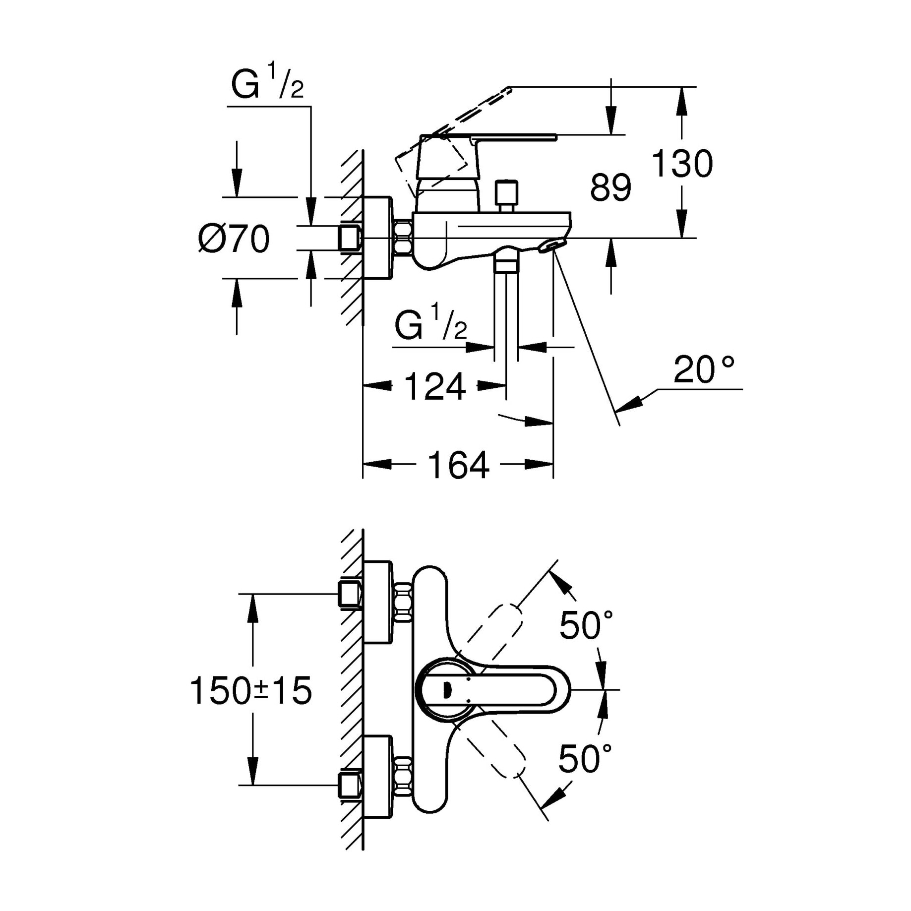 GROHE Get Mitigeur monocommande Bain / Douche Chromé 32887000