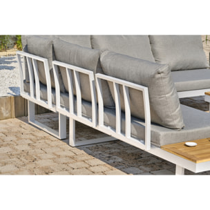 MIYAKO - Salon de jardin 5 places bois d'acacia et aluminium