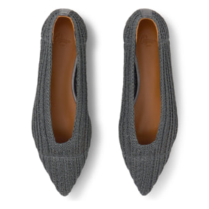 Bailarina plana Bassi en punto metalizado