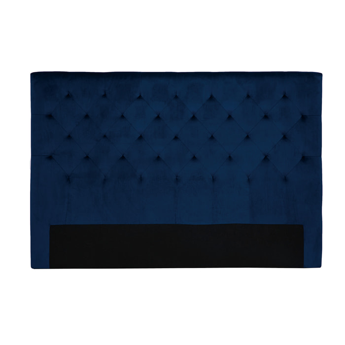 Tête de lit capitonnée en tissu velours bleu nuit L160 cm ENGUERRAND