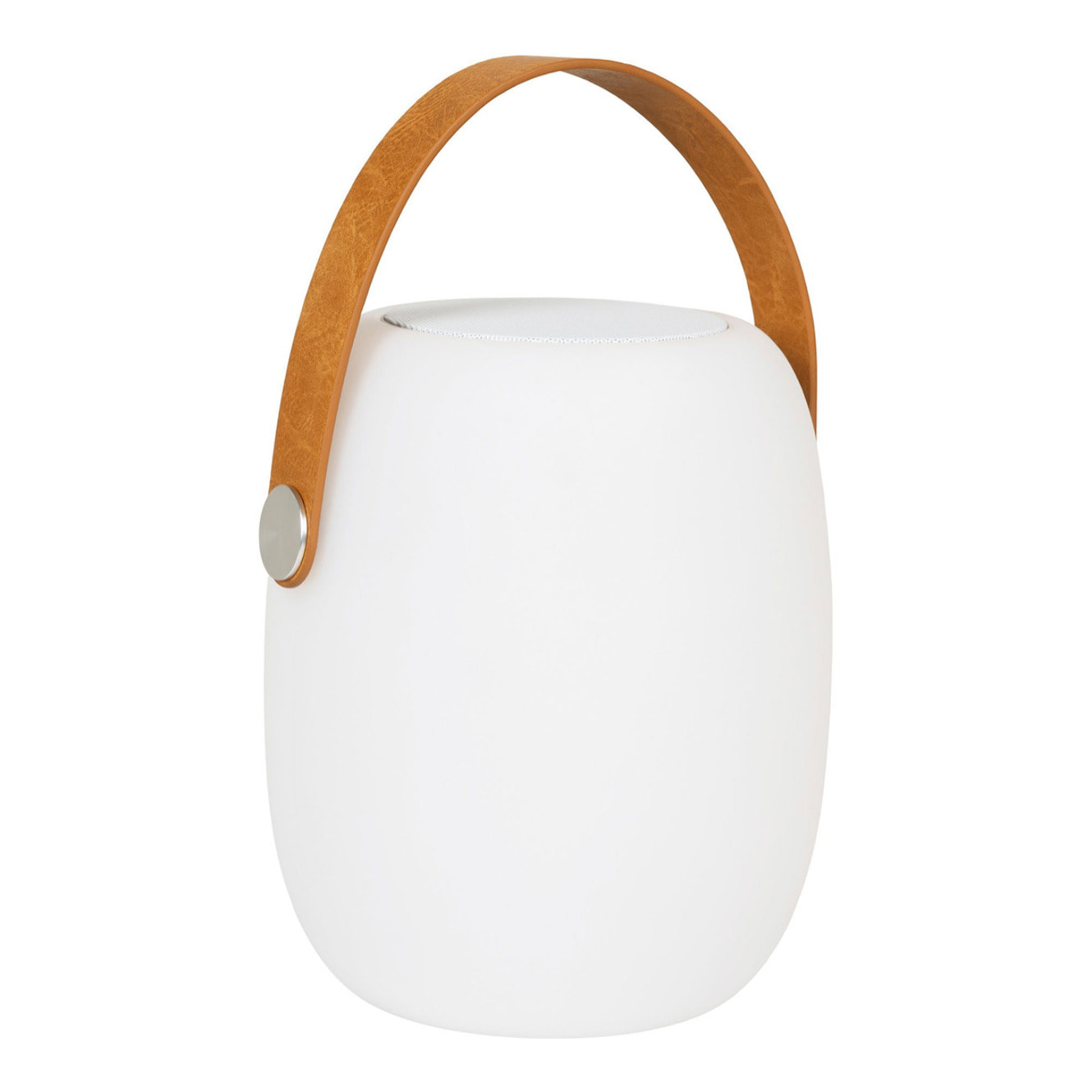 Lampada LED Cardiff con Speaker Bluetooth — Bianca Ricaricabile Ø18×21 cm