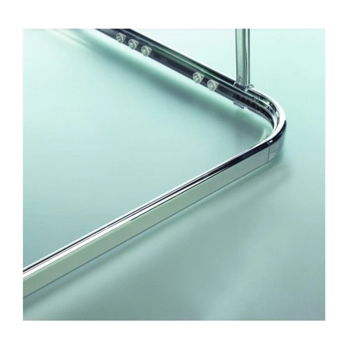 Barre tringle pour rideau de douche d'angle à fixer en Alu SURPRISE 90x90cm Finition Brillante - Spirella