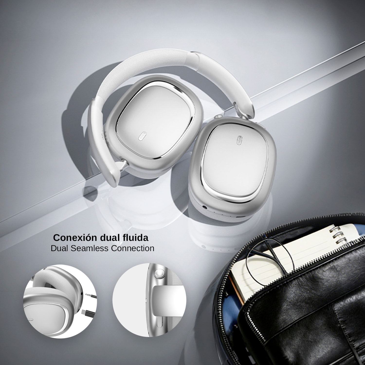 Cascos bluetooth CR-01 con batería recargable.