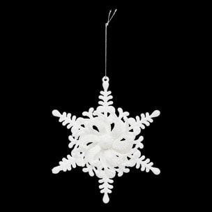 Décoration de sapin étoile déco blanc 14cm