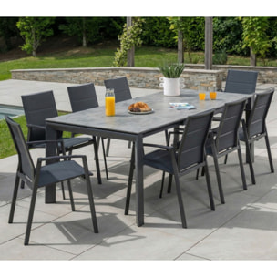 Ensemble table et chaises de jardin  - gris - NAPLINEA