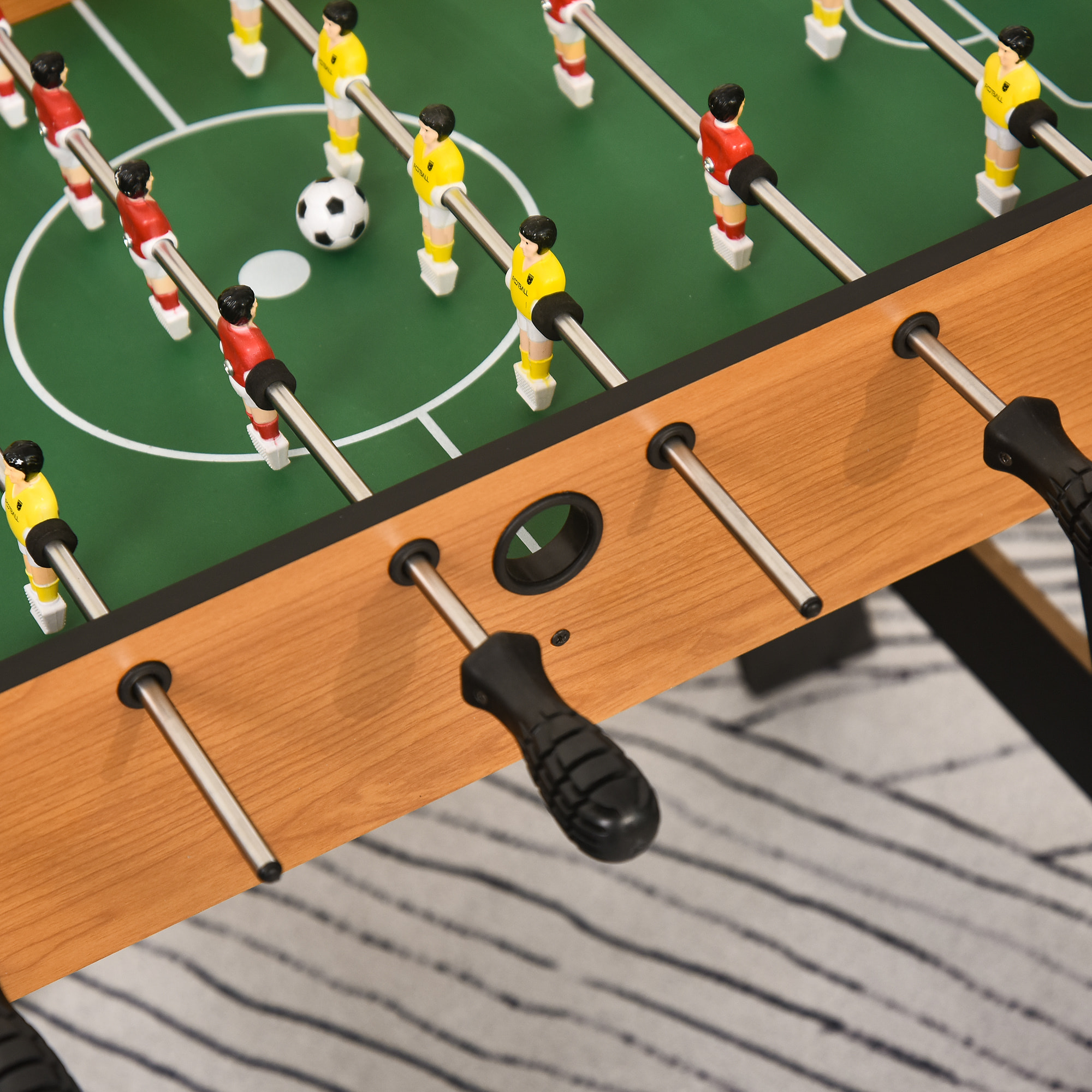 Baby-foot table de Babyfoot pliable dim. 98L x 42l x 62H cm 2 balles fournies MDF imitation bois et noir
