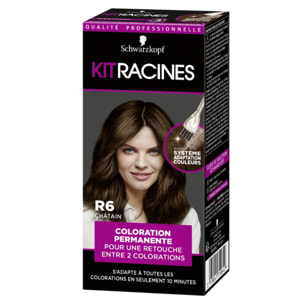 Pack de 2 - Kit Racines - Coloration Racines Permanente - Châtain R6