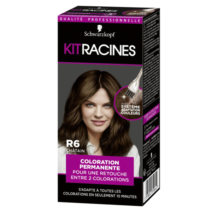 Pack de 2 - Kit Racines - Coloration Racines Permanente - Châtain R6