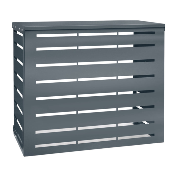 Cache clim extérieur en métal gris