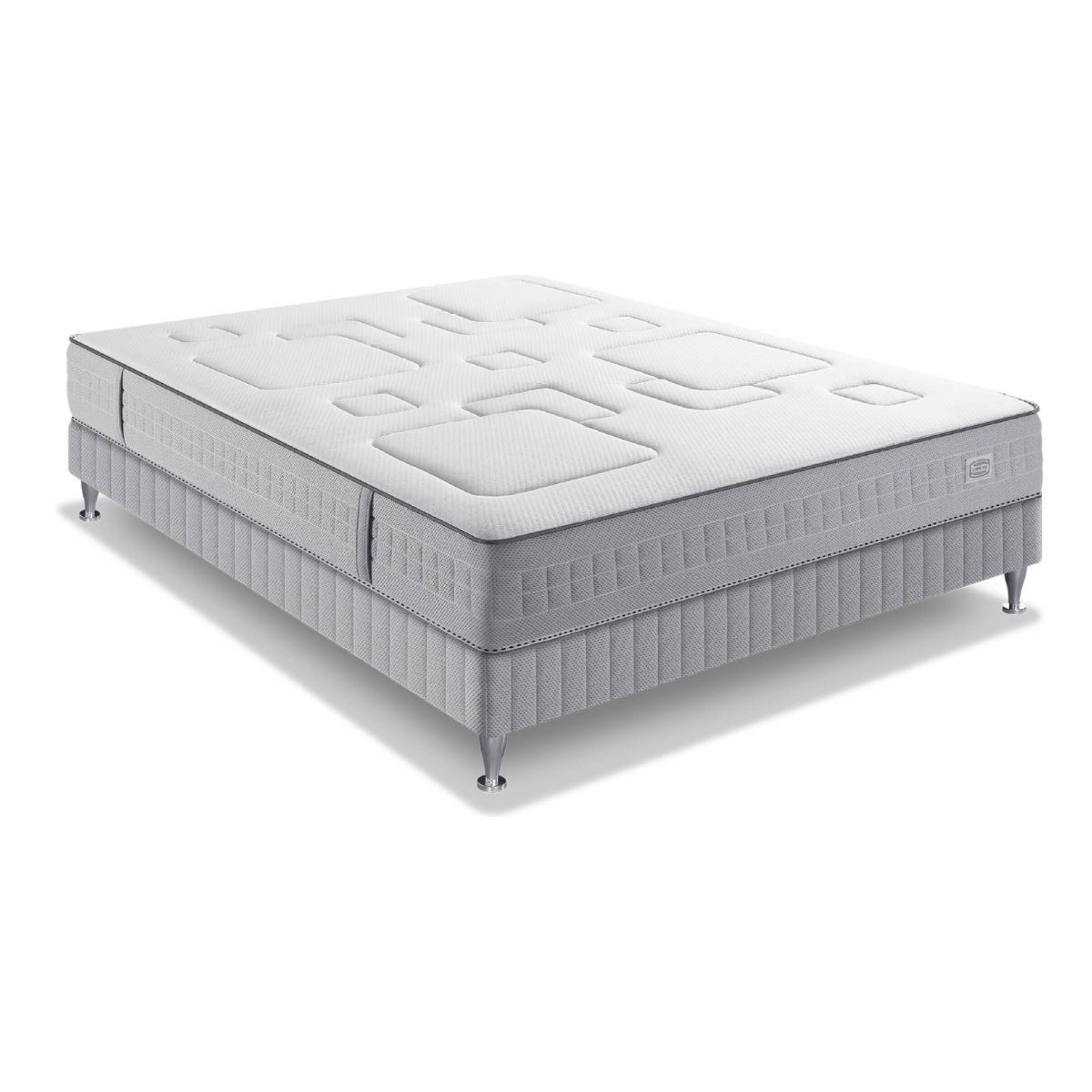 Ensemble EQUILIBRE matelas H25 ressort ensachés, ferme, sommier