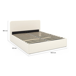Lit coffre Louise 160x200cm tissu bouclette