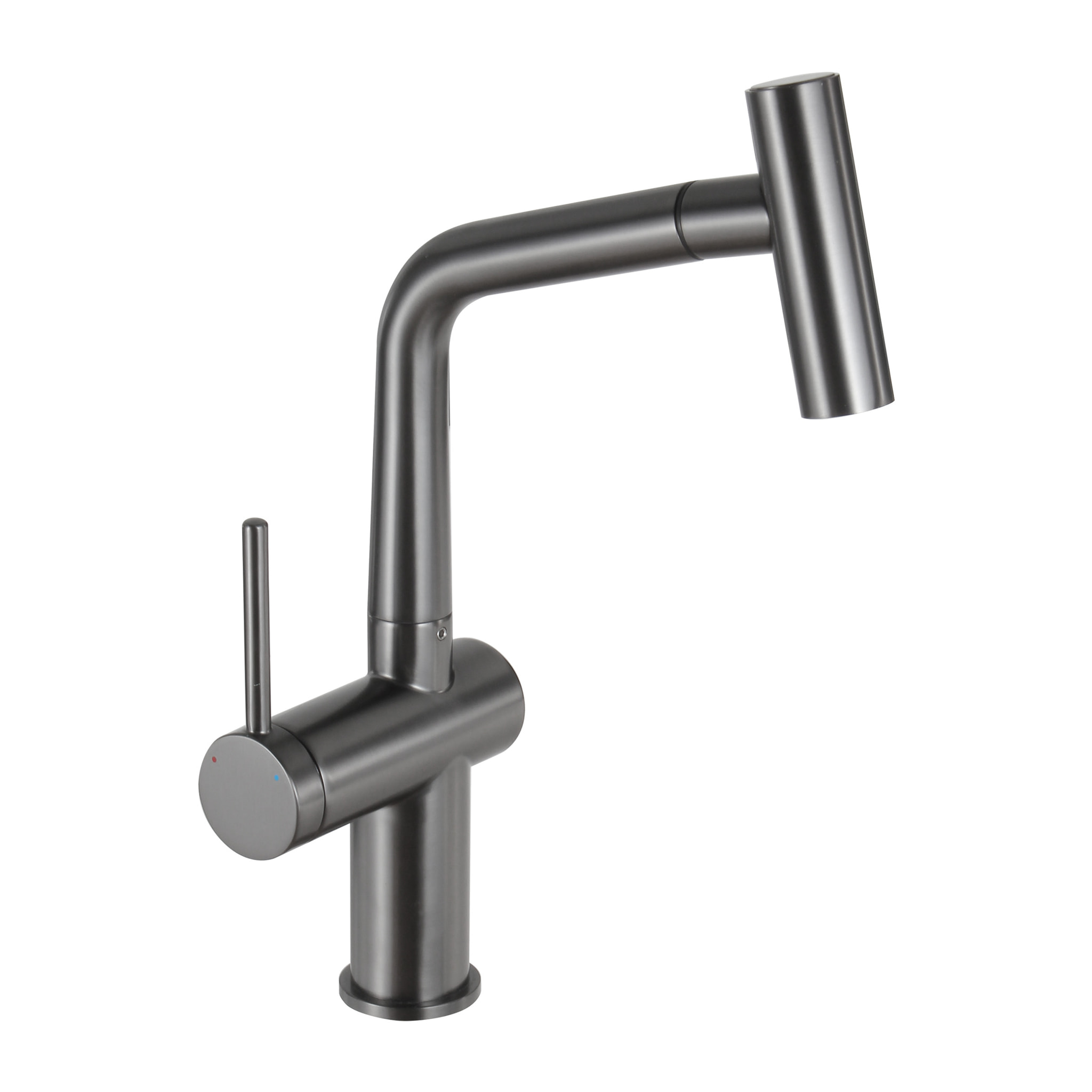 Timeless mitigeur d'évier à levier en acier inoxydable avec douchette extractible, monotrou, gun metal brossé (TMLKF185BGM)