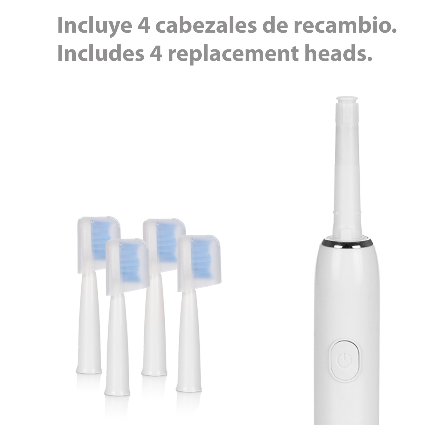 Cepillo dental eléctrico sónico ET02. Modos limpiar, pulir y blanquear. Incluye 4 cabezales.