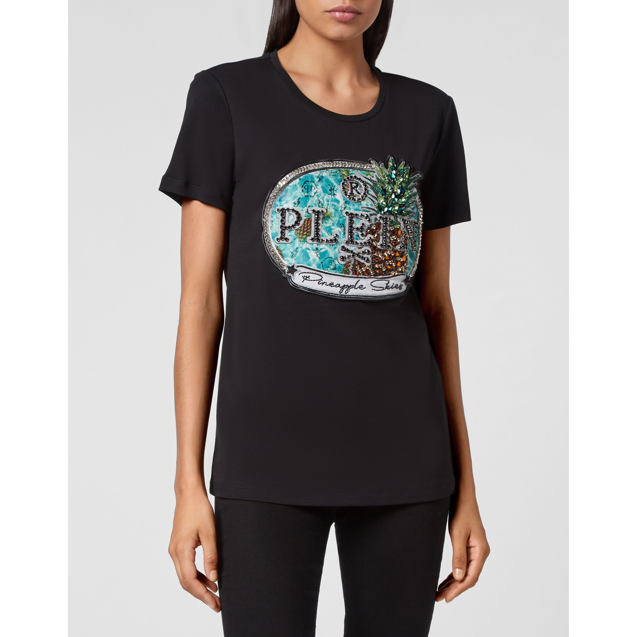 PHILIPP PLEIN T-Shirt Round Neck PINEAPPLE SKIES