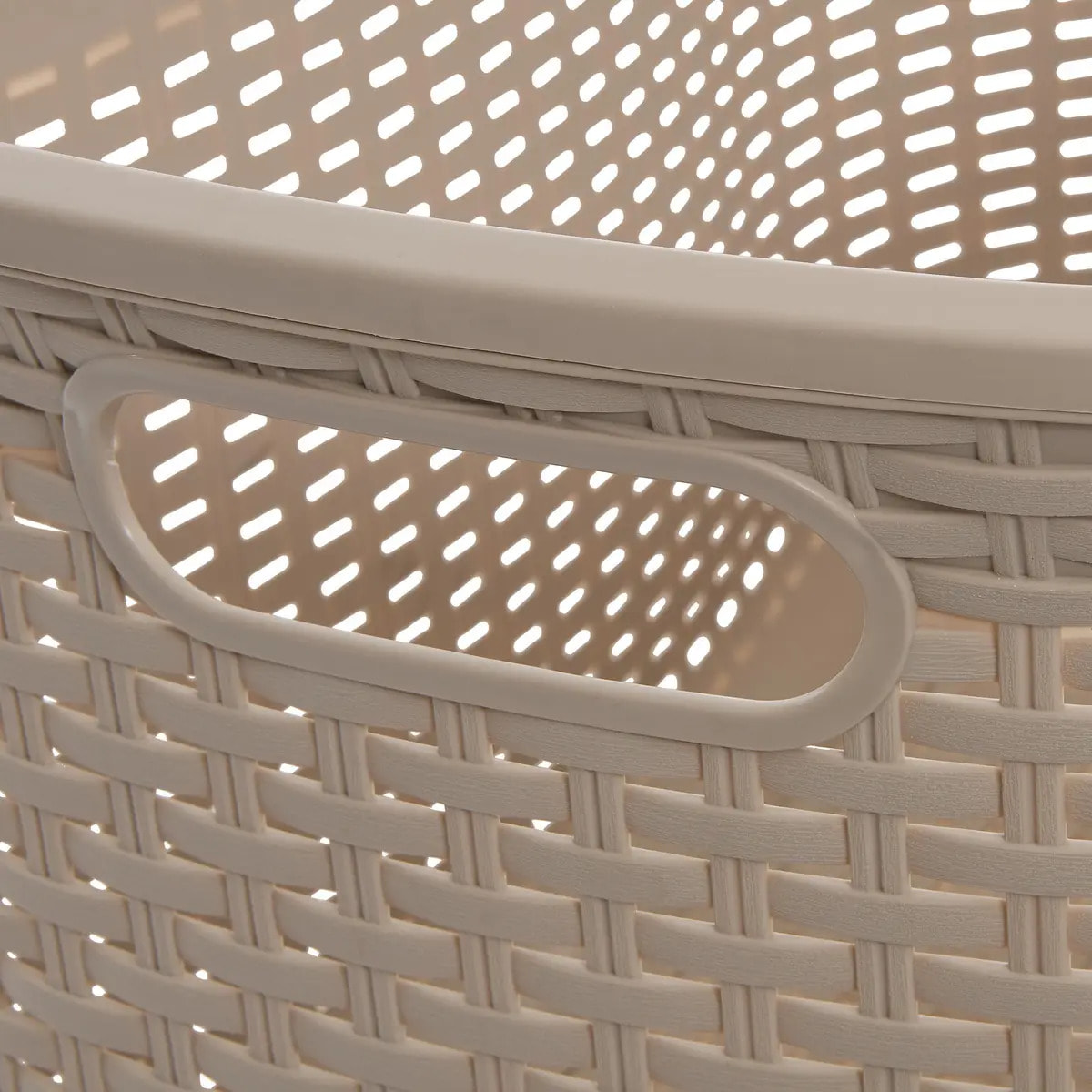 Corbeille à linge rattan rectangulaire 40L marron