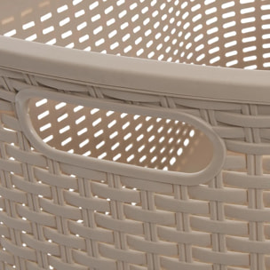 Corbeille à linge rattan rectangulaire 40L marron