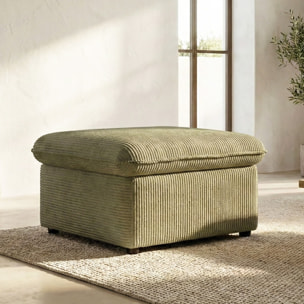 Pouf coffre de rangement en velours côtelé - BAYA