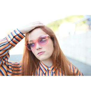 Gafas de sol OCEAN FLORENCIA - Trans / Violeta degradada con montura rosa transparente y patillas doradas