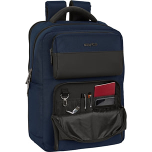 Mochila 2 bolsillos portatil 15,6+usb safta business "dark blue"