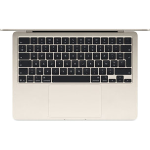 Ordinateur Apple MACBOOK Air 13,6" Puce M4 CPU 10 / GPU 10 cœurs Mémoire RAM 24Go Stockage 512Go SSD Retina Lumière stellaire