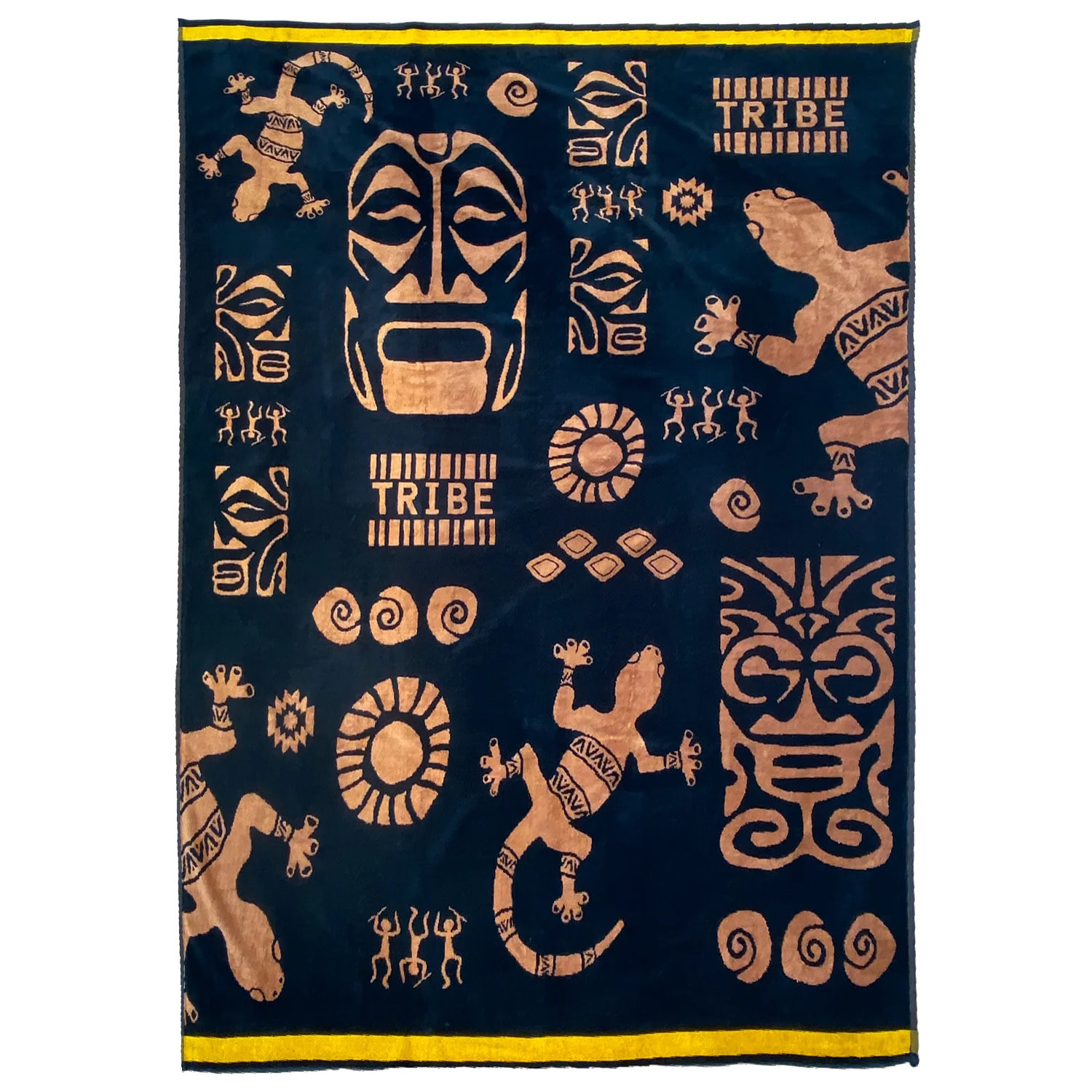 Serviette de plage éponge velours Jacquard Tribalta 140x180 400g/m²
