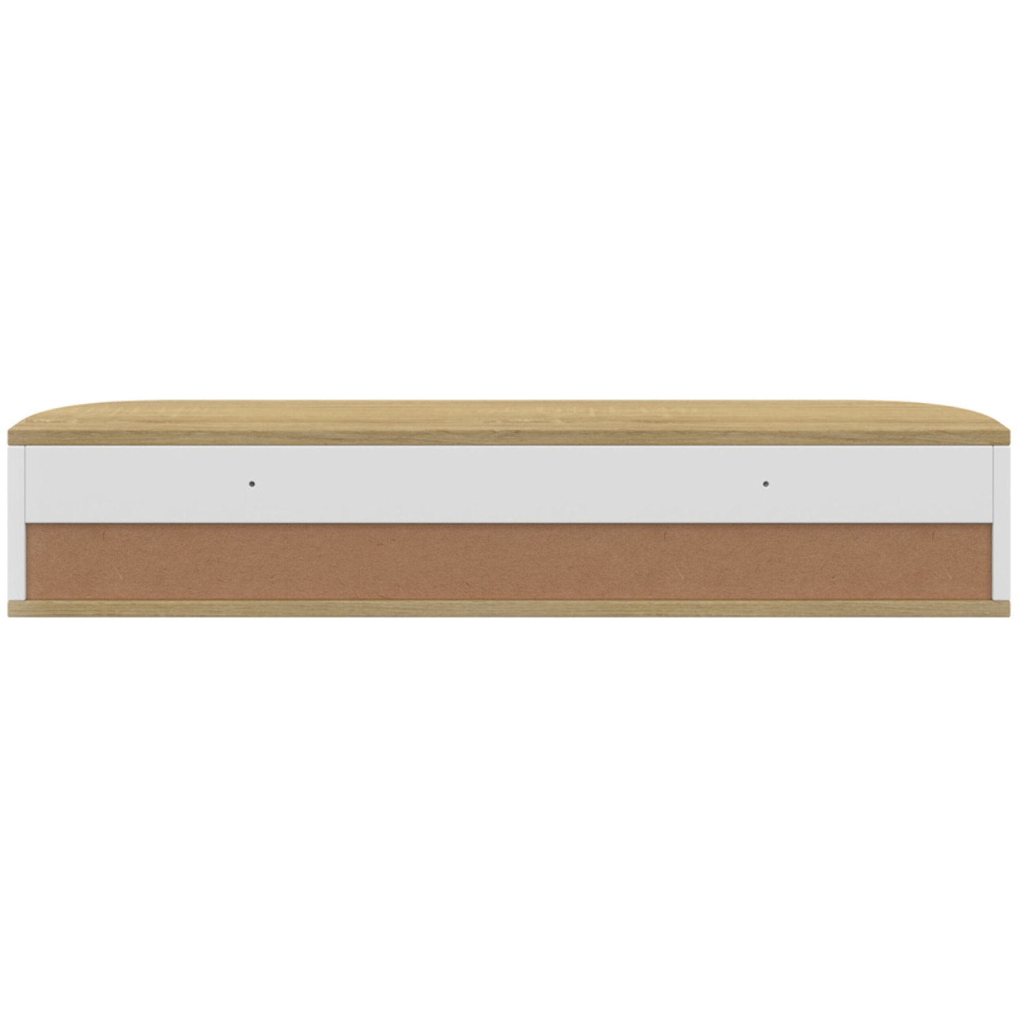 Console suspendue Elora 1 porte effet hêtre et blanc