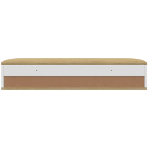 Console suspendue Elora 1 porte effet hêtre et blanc