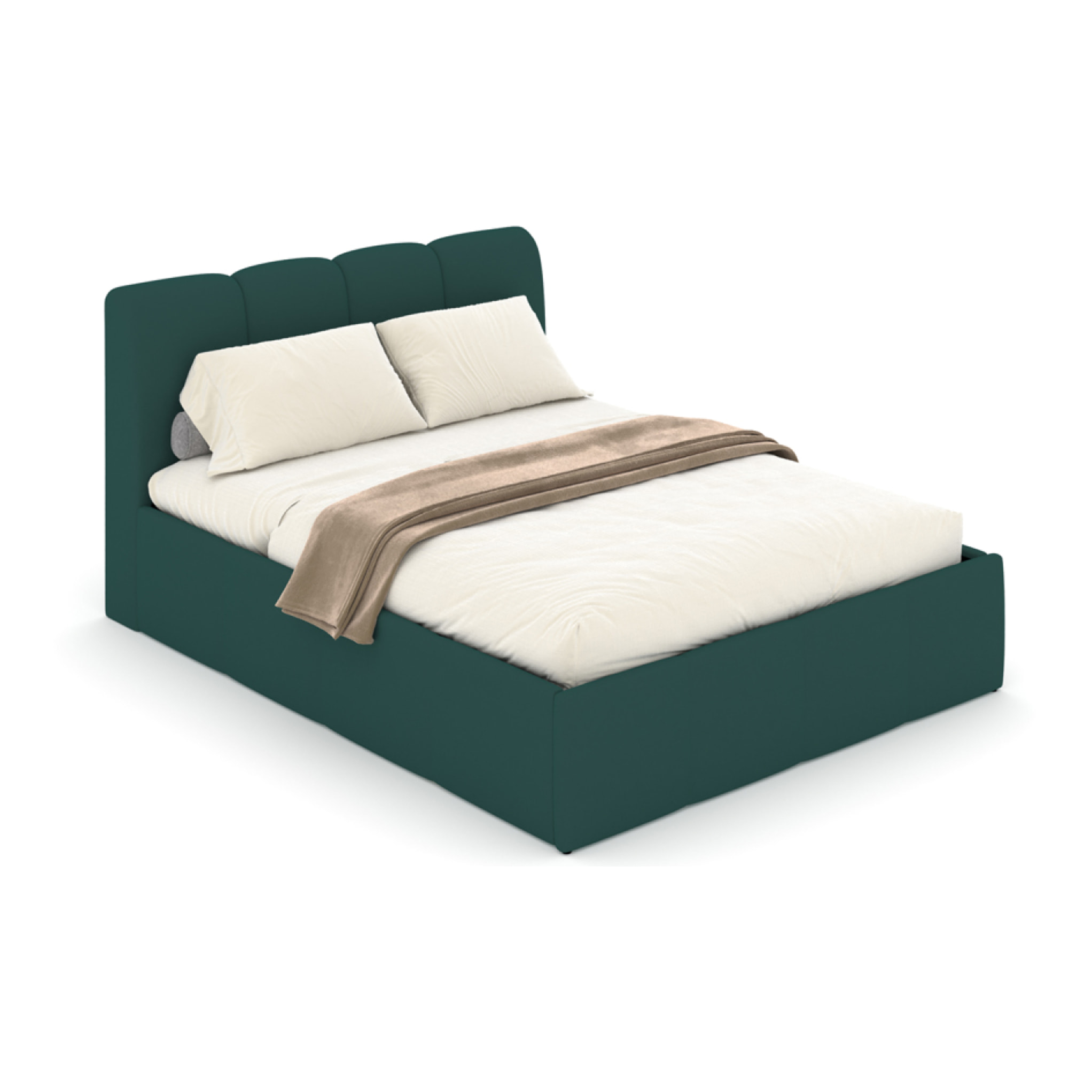 MOORE Lit nuage coffre 160x200cm velours vert