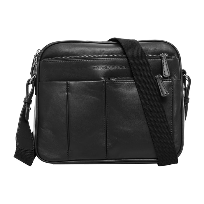 Borsa a tracolla uomo in vera pelle - Modello Eldoria Pro - Casual - 28.0 x 25.0 x 4.5 cm