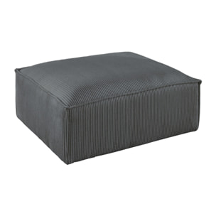 Stella - pouf en velours côtelé - style contemporain - Gris foncé