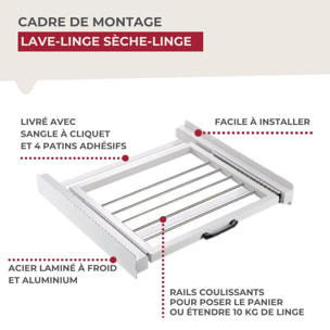 Kit de superposition lave-linge sèche-linge coulissant Fackelmann